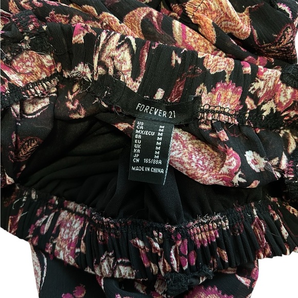 Forever 21 Floral Black Romper/ Dress - Picture 5 of 6